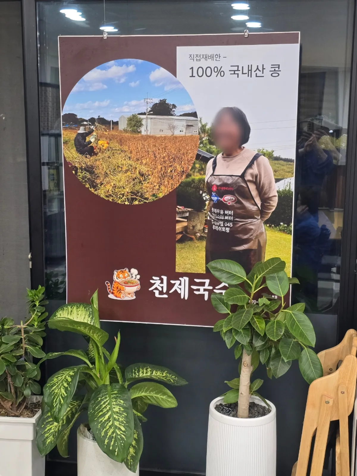 木製テーブルと座敷空間のあるチョンジェグクス店内