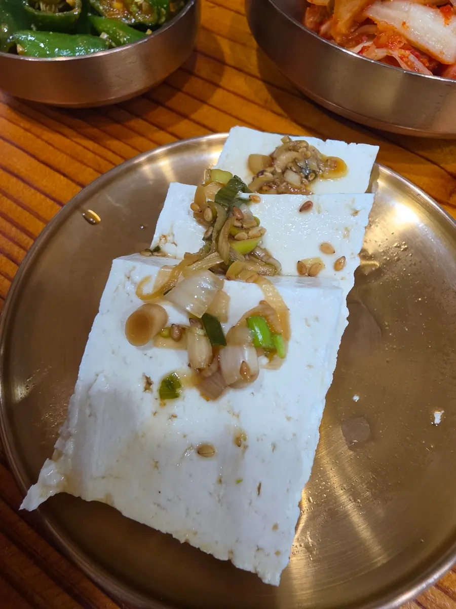 Nutty tofu enjoyed by a child