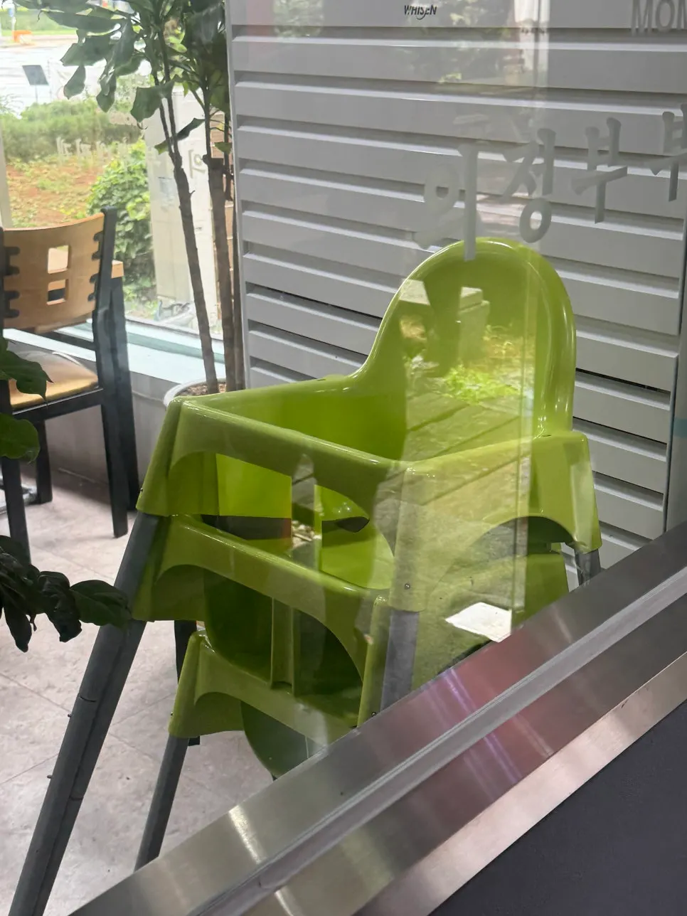 Baby chair provided at the restaurant
