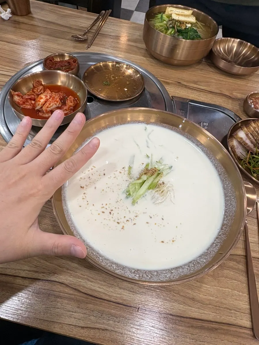 천제국수 국수 그릇 크기 비교 사진
