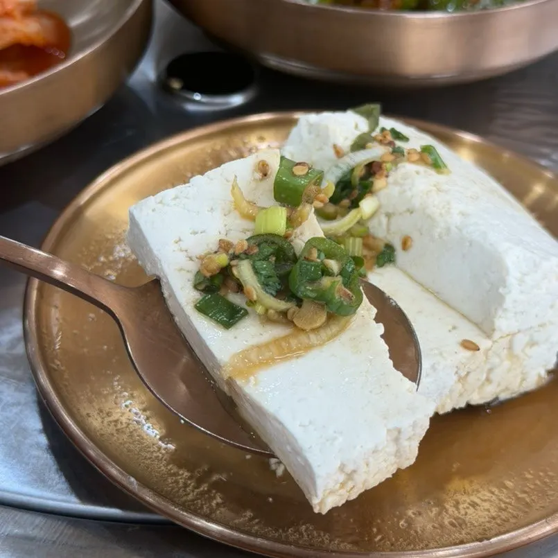 Close-up of Cheonje Guksu side dishes