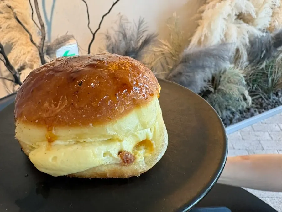 Heuksadang's crème brûlée doughnut with its sugar shell
