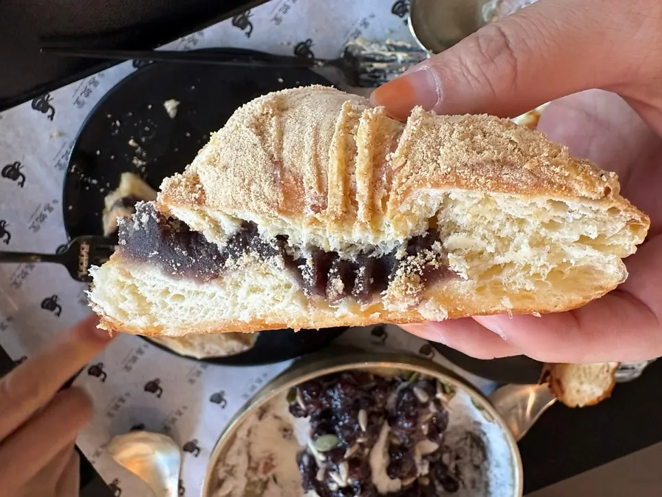 Injeolmi doughnut packed with red bean