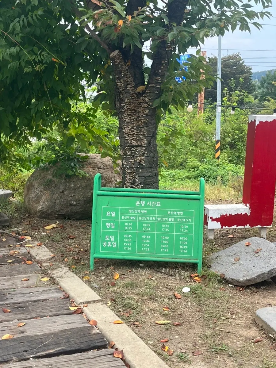 온더레일 야외자리 바로 앞 기차길