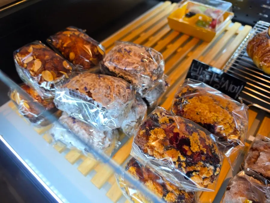 Various desserts on display at On the Rail