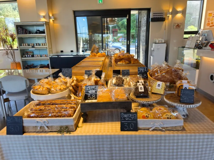 A wide variety of bakery items displayed at On the Rail