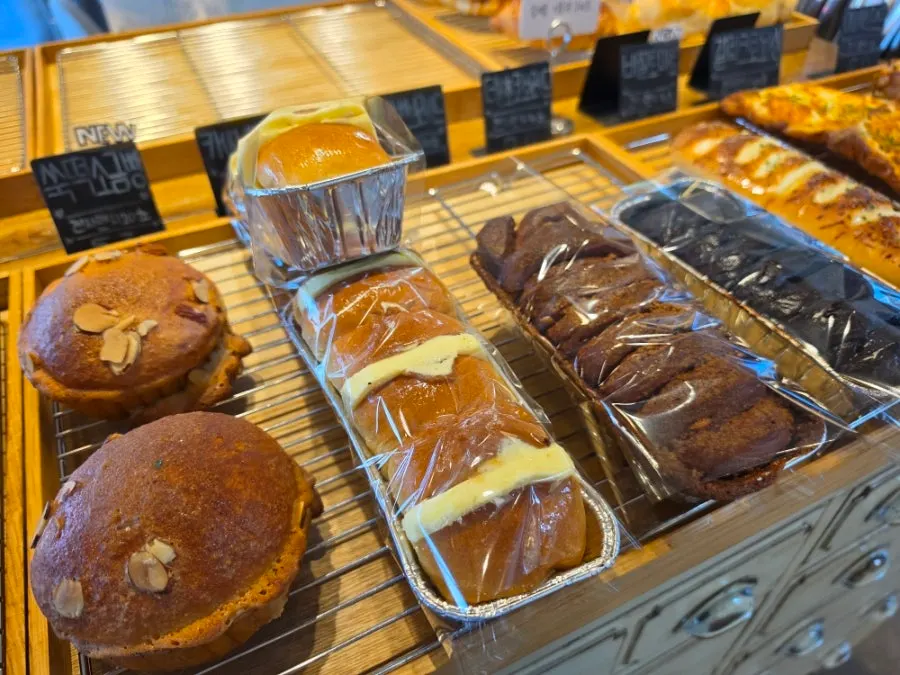Assorted bread at the On the Rail bakery corner