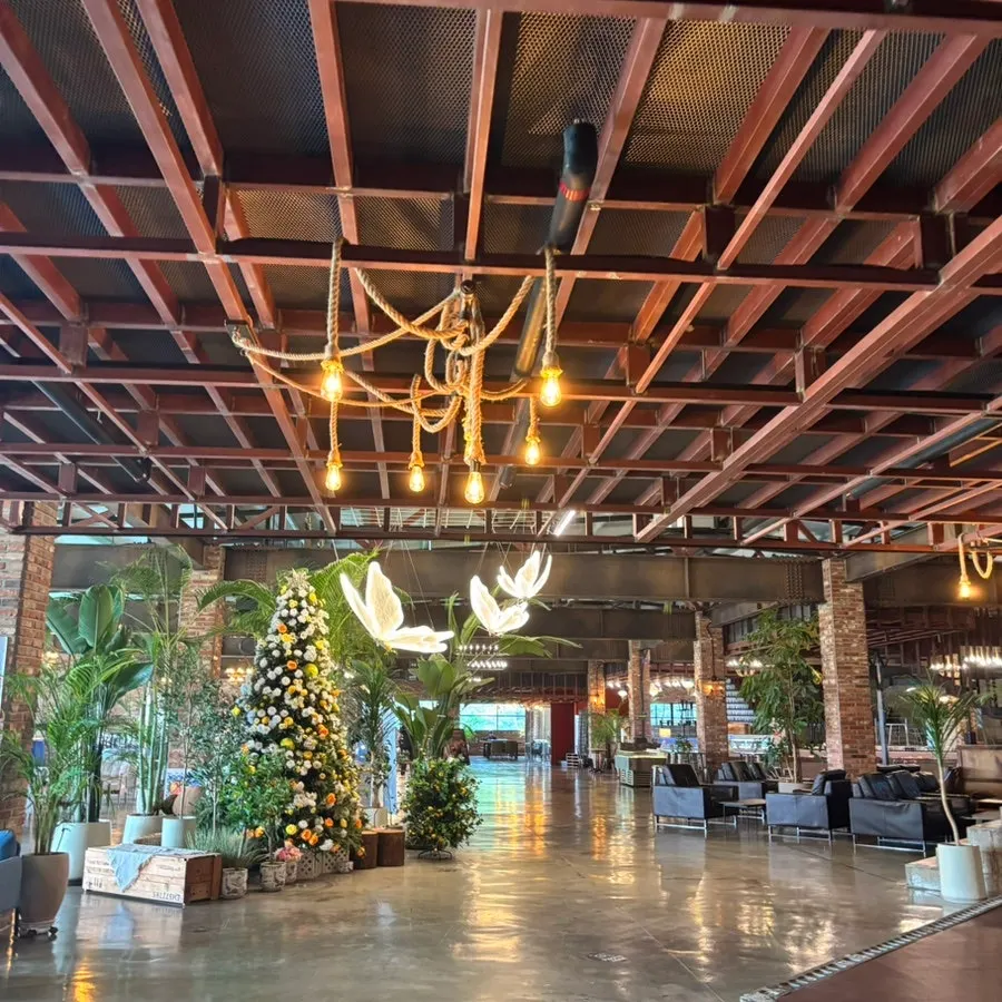 Media photo zone at the café entrance
