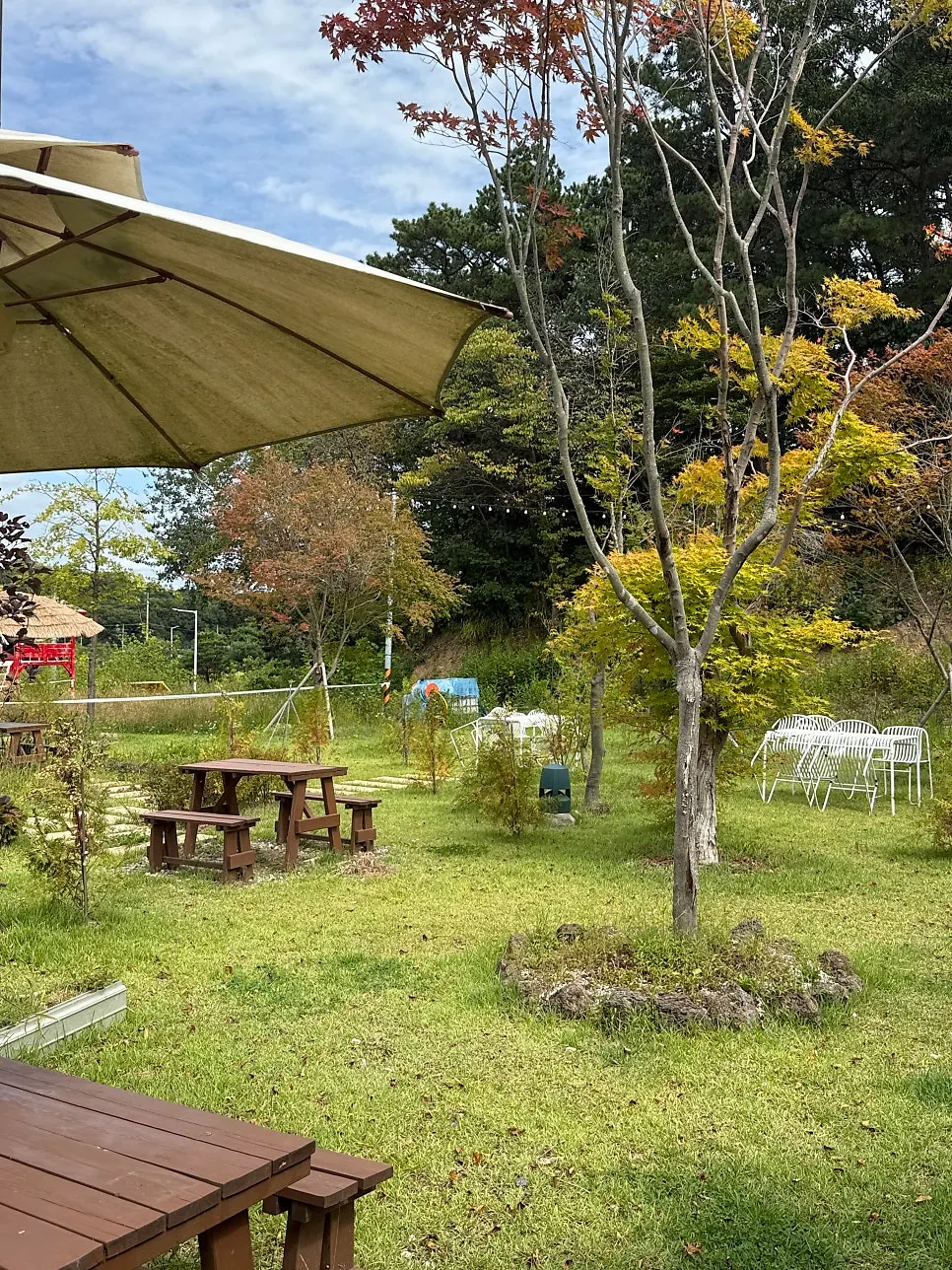 Outdoor terrace area at On the Rail