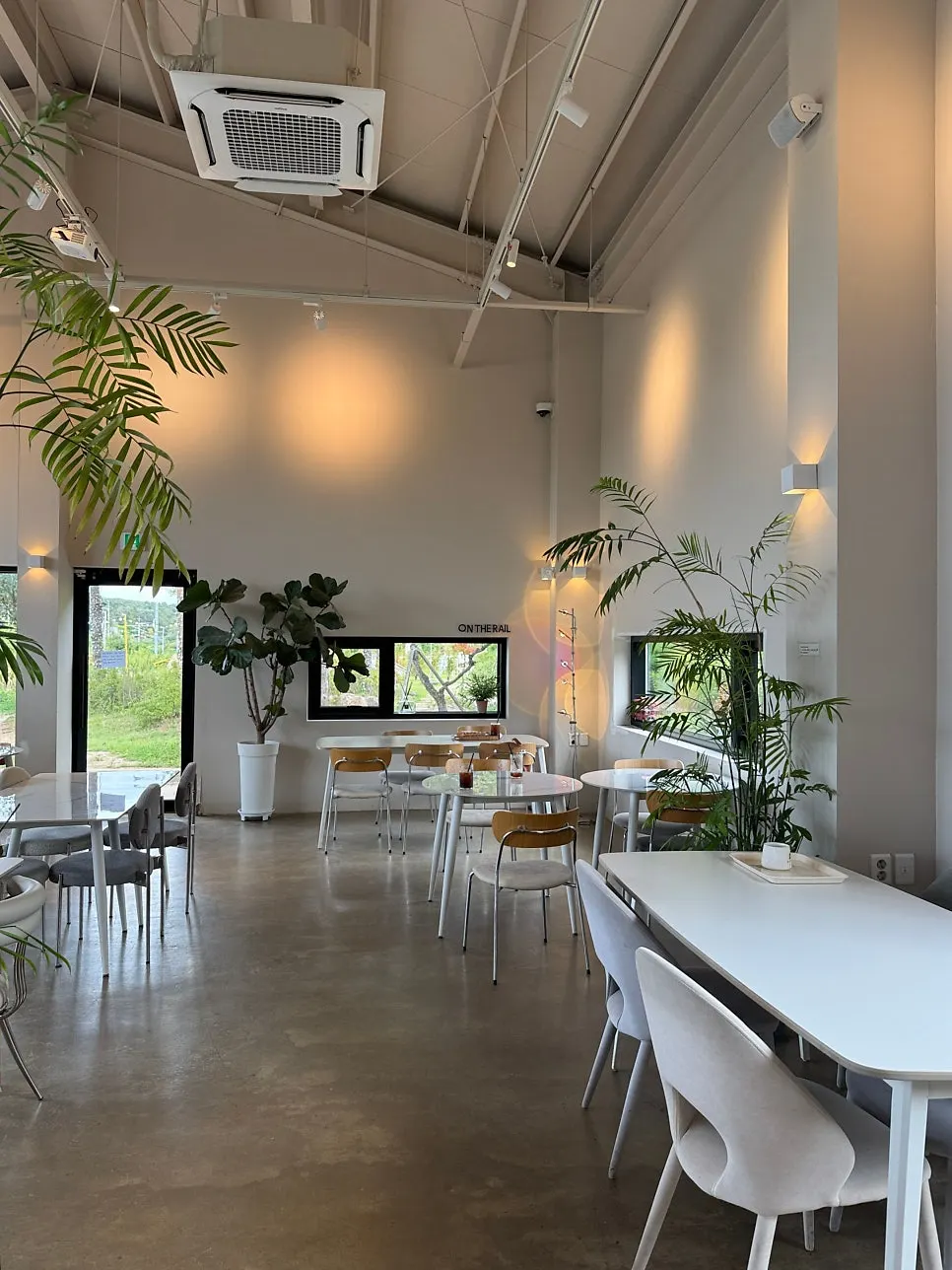 Indoor café space at On the Rail