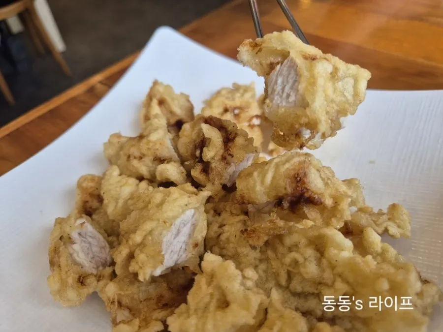 바삭한 탕수육 단면