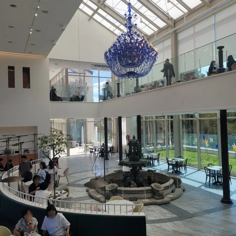 Large chandelier hanging from the ceiling