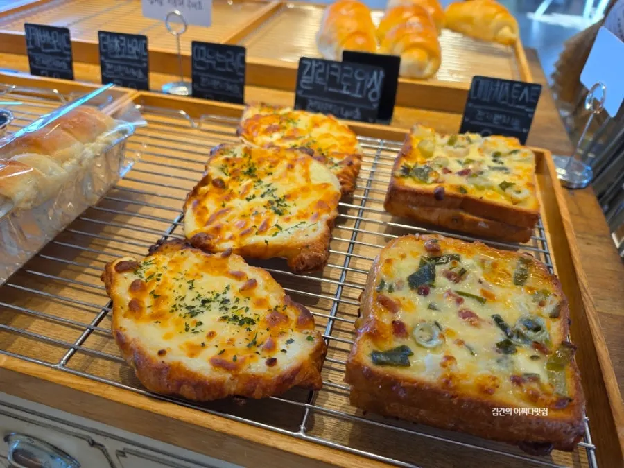 Display case with pastries and baked cookies