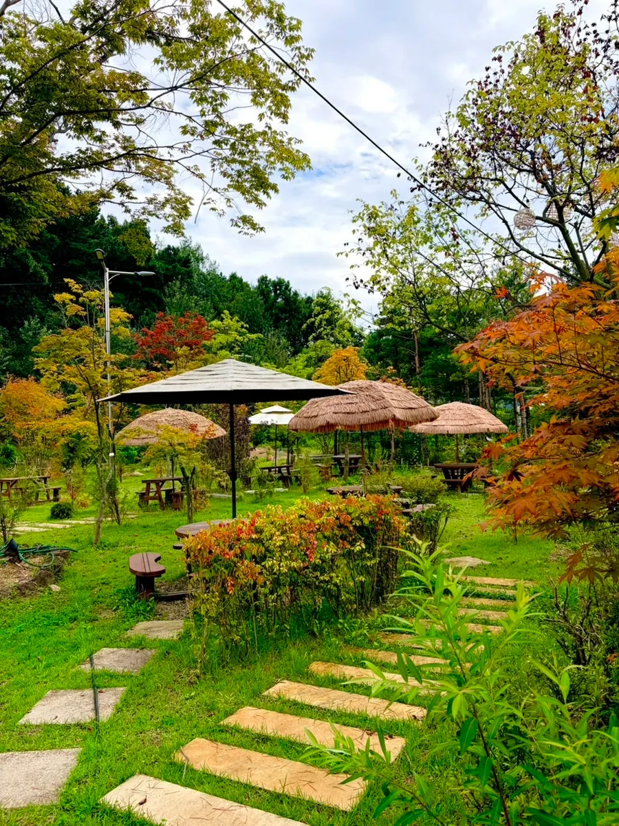 온더레일 베이커리와 창밖 풍경