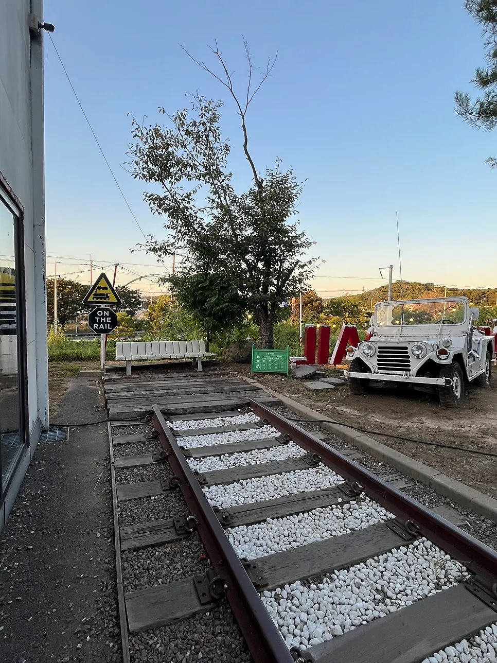 On the Rail's outdoor space on a cool evening