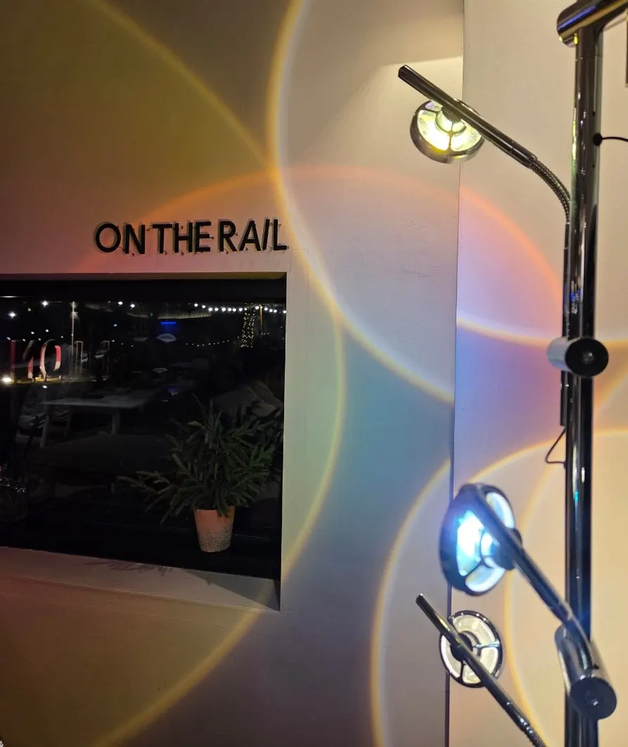 Aesthetic indoor photo zone at On the Rail