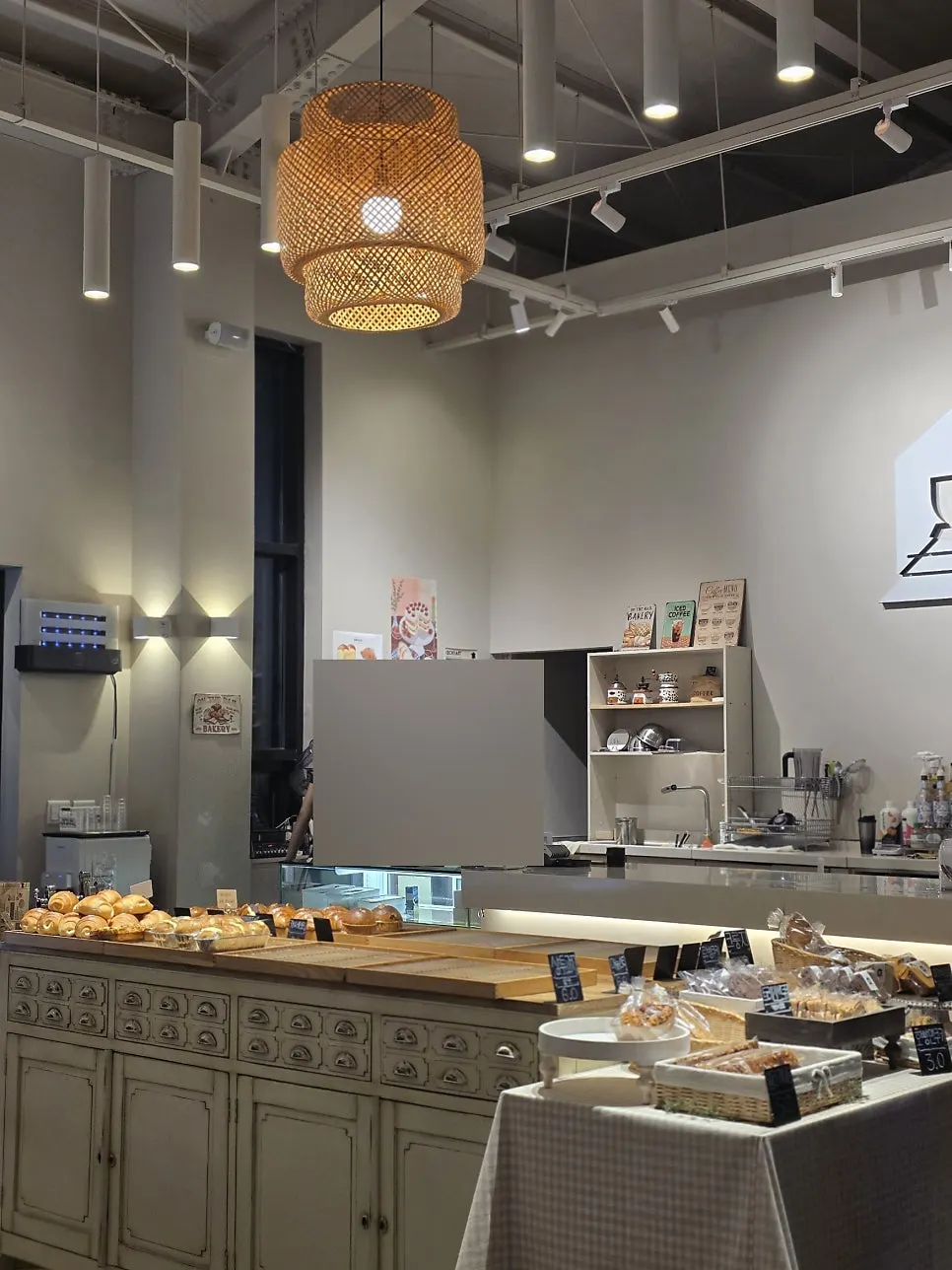 Full view of the On the Rail bakery display case