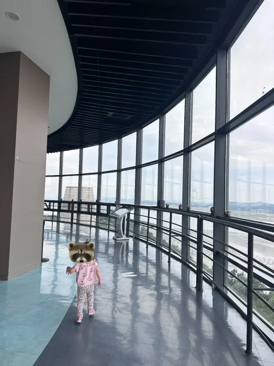 An art gallery display inside Odusan Unification Observatory