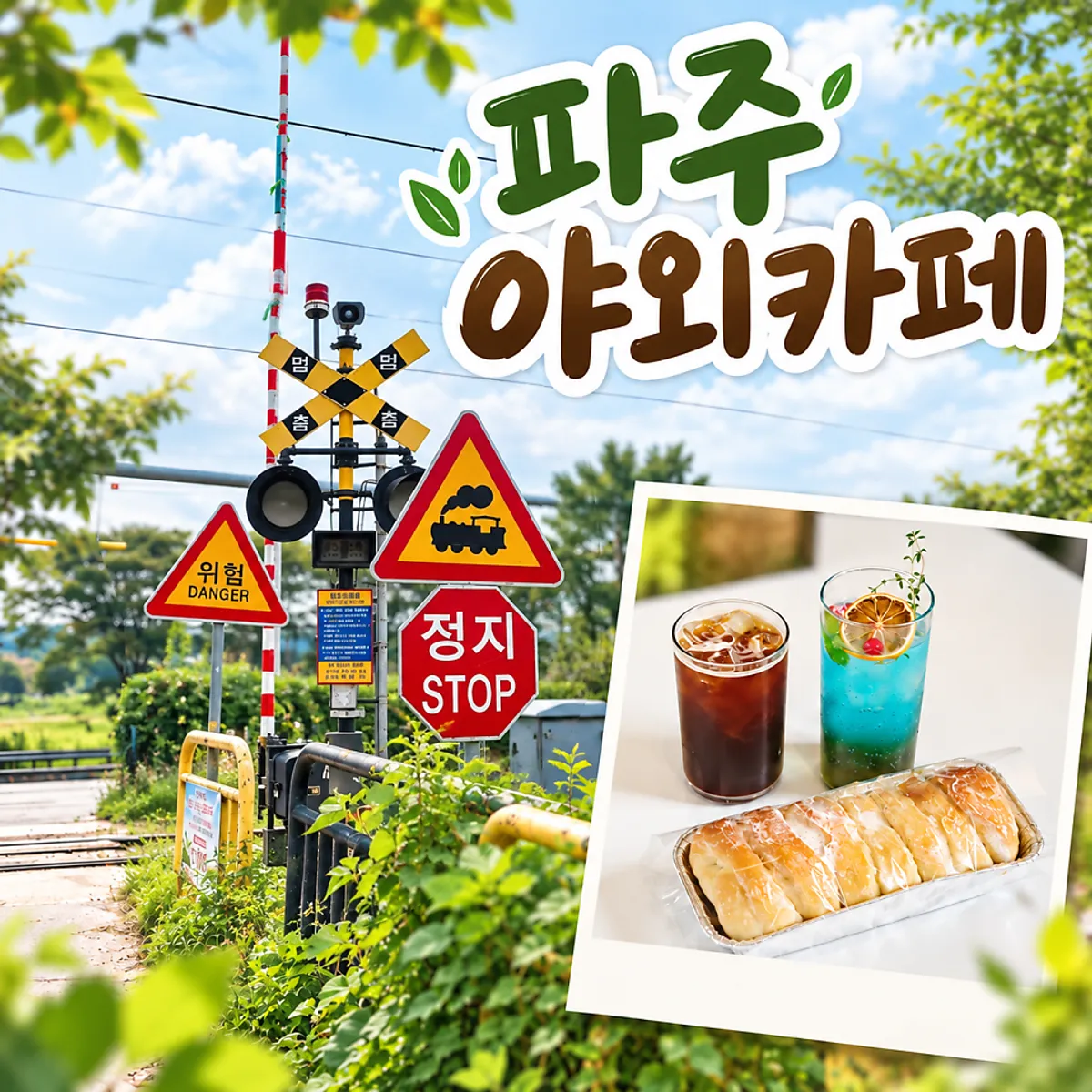 Signature shot of On the Rail, the outdoor café by the tracks in Paju