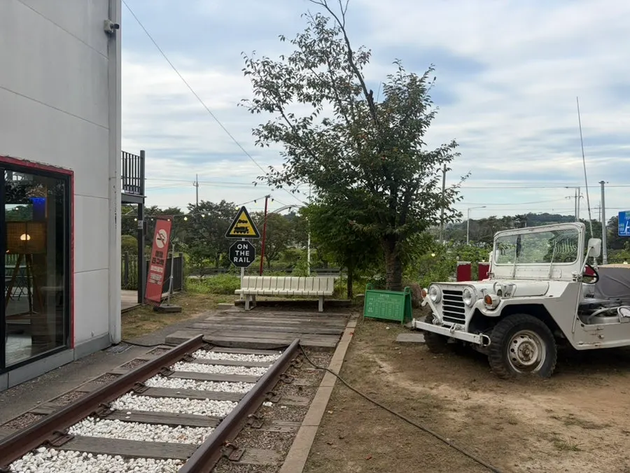 Spacious outdoor seating area at On the Rail