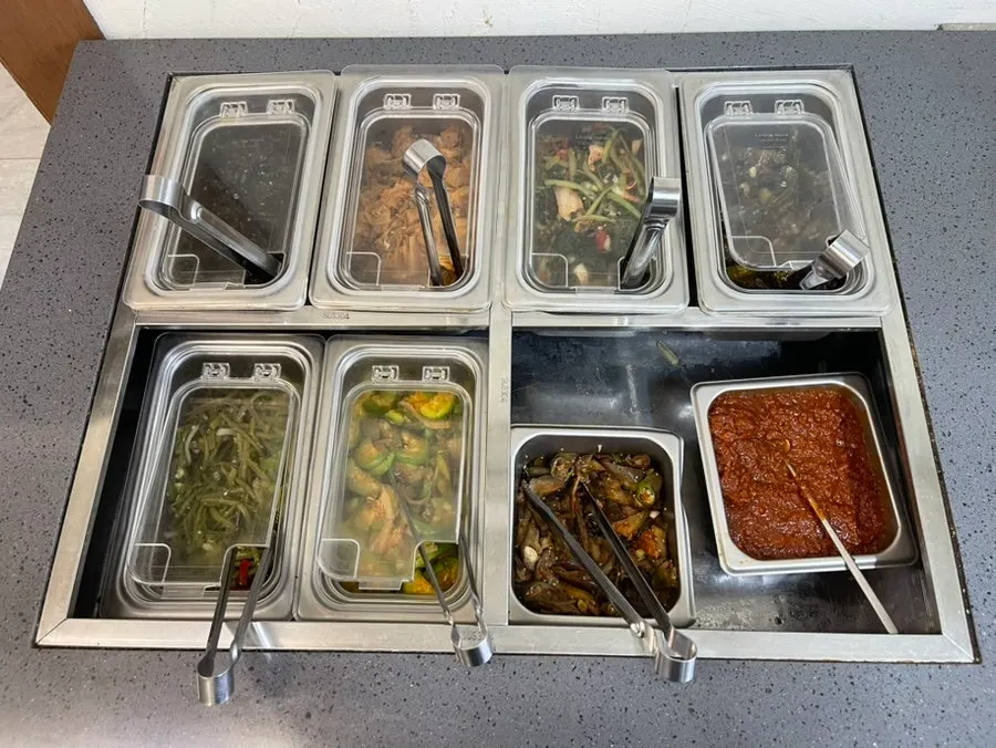 Self-serve bar with unlimited wrap vegetables