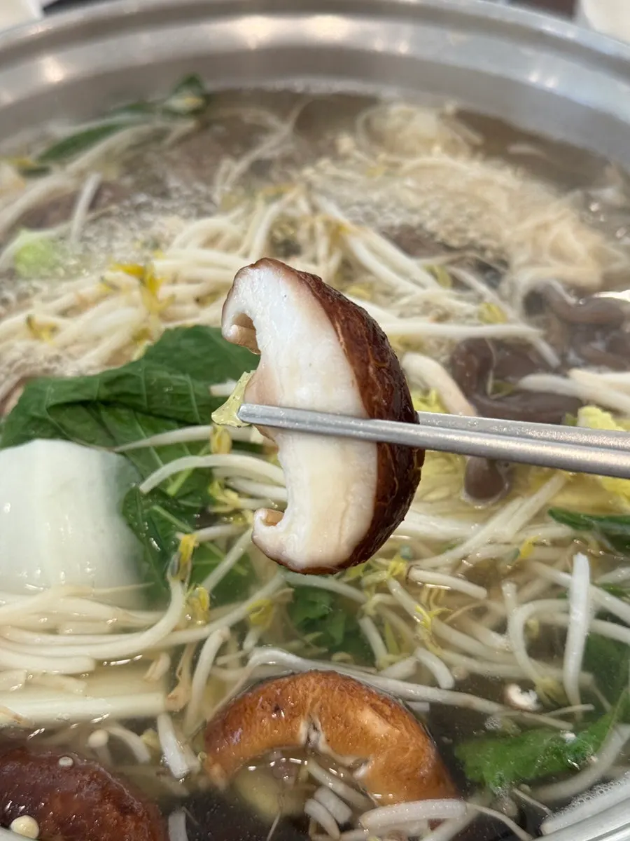 The variety of mushrooms in the hot pot