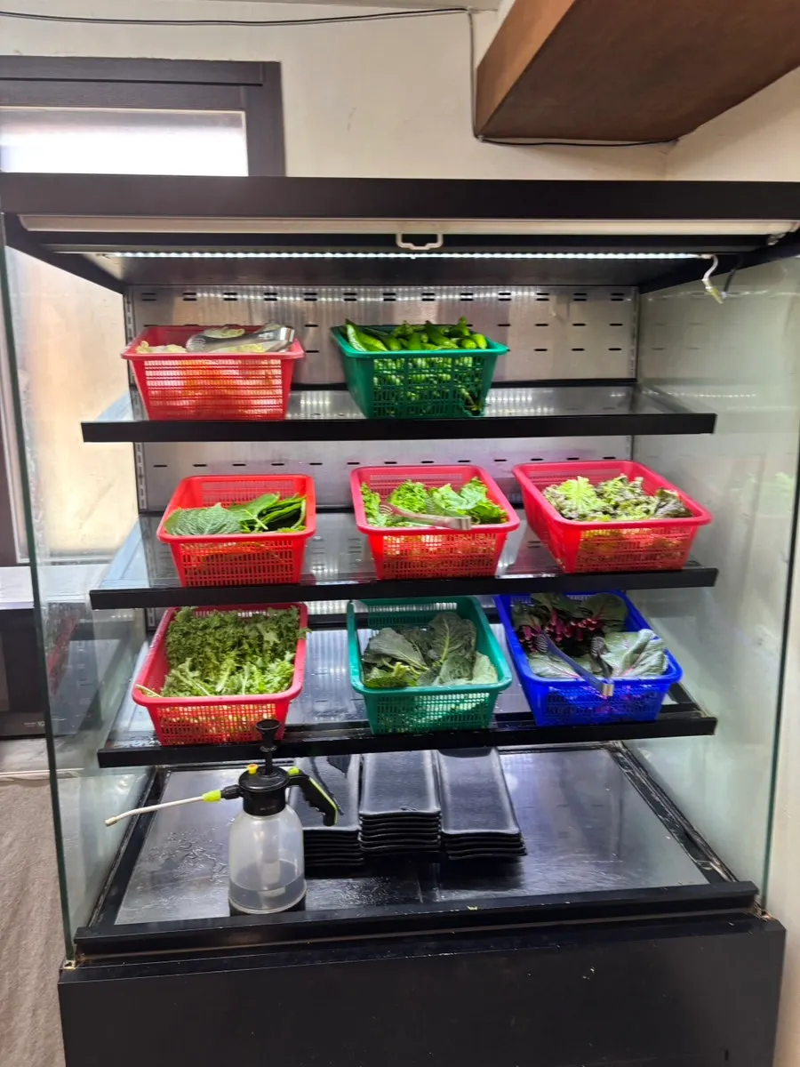 Self-serve ssam vegetable corner at Deulkkot Ssambap