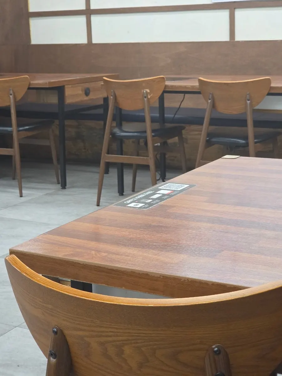 Dining hall with spacious tables