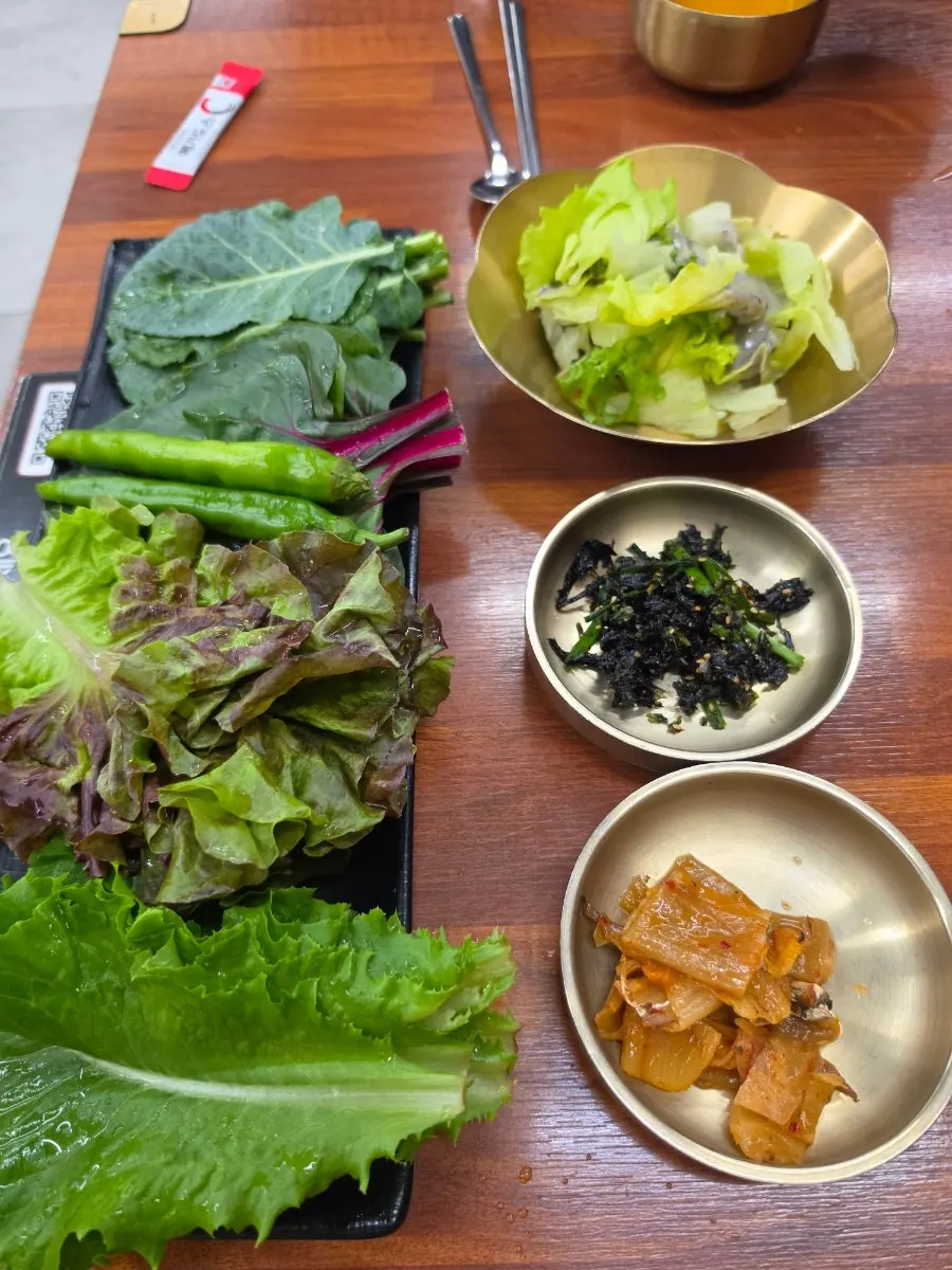Plate of self-picked wrap greens