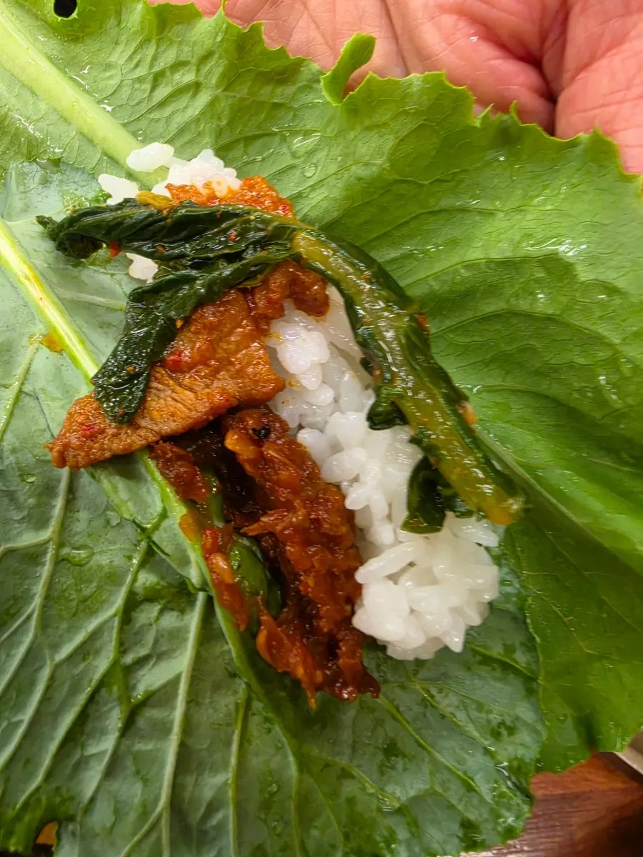 Squid stir-fry, one of the deuljeongsik mains