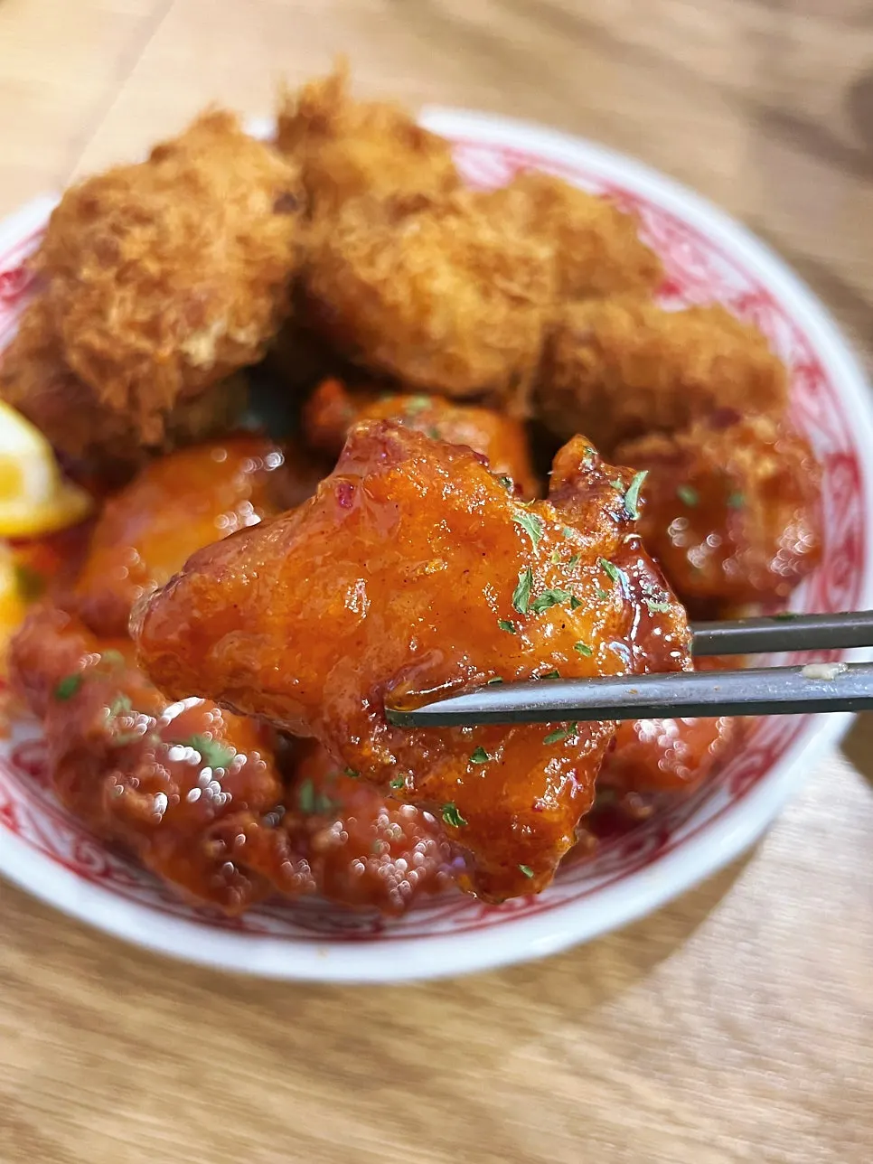 달달한 치킨 탕수육 클로즈업