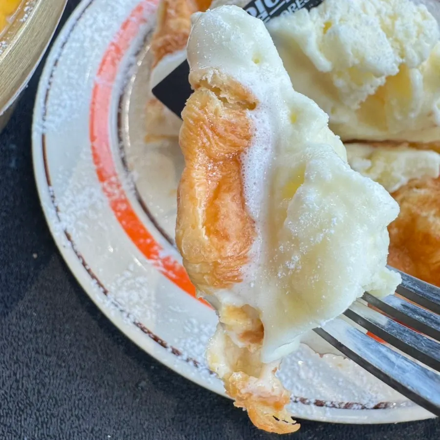 Fruit Forest croffle topped with ice cream