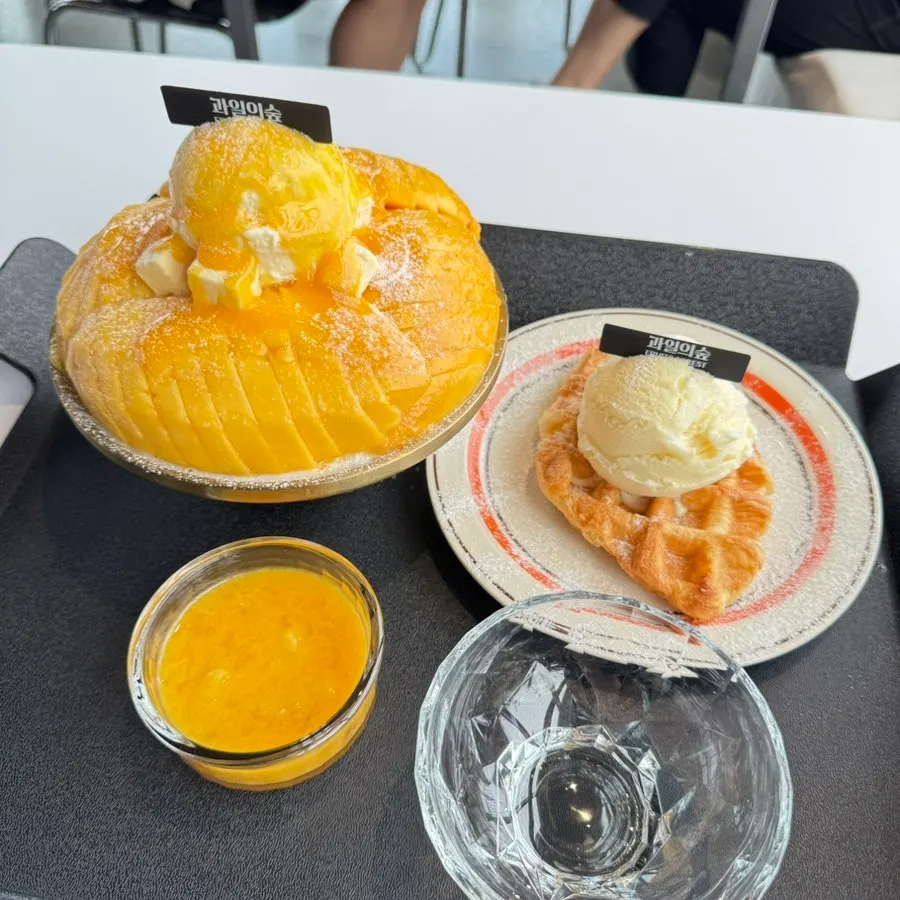 Crispy-outside, soft-inside croffle paired with ice cream