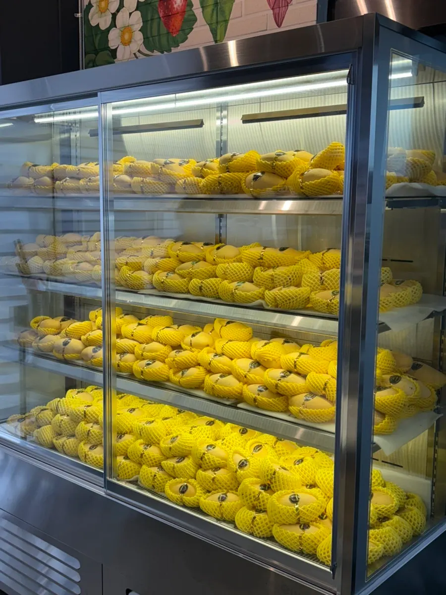 Dessert showcase beside the order counter