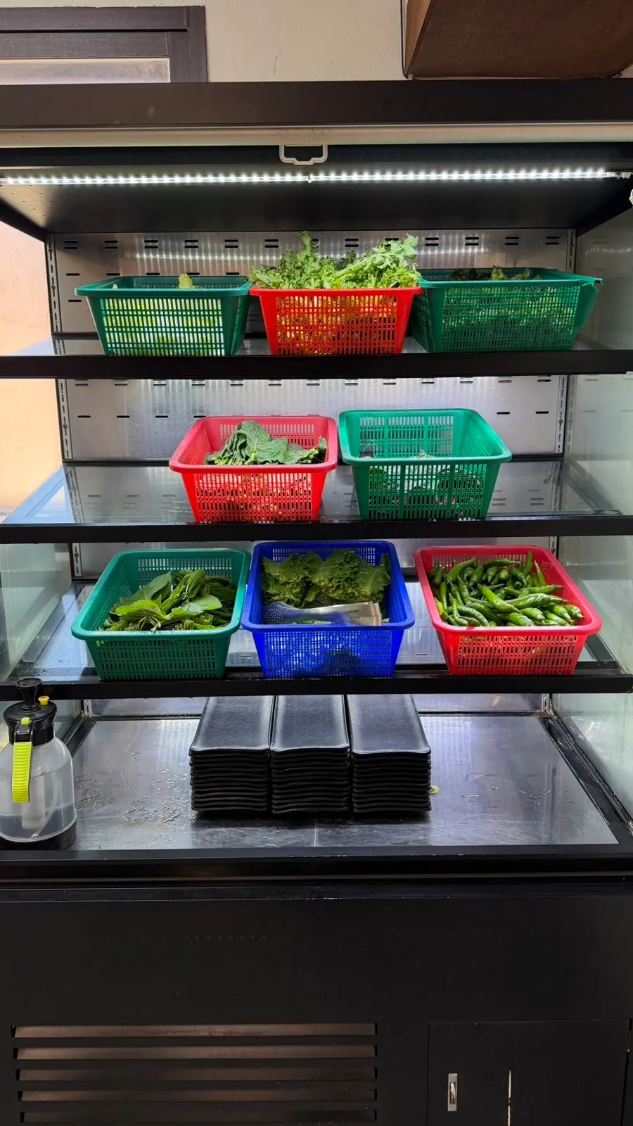 Wrap greens laid out at the self-serve bar