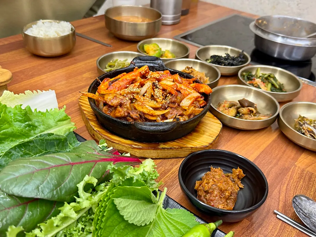 심학산 들꽃쌈밥 들정식 한 상 차림