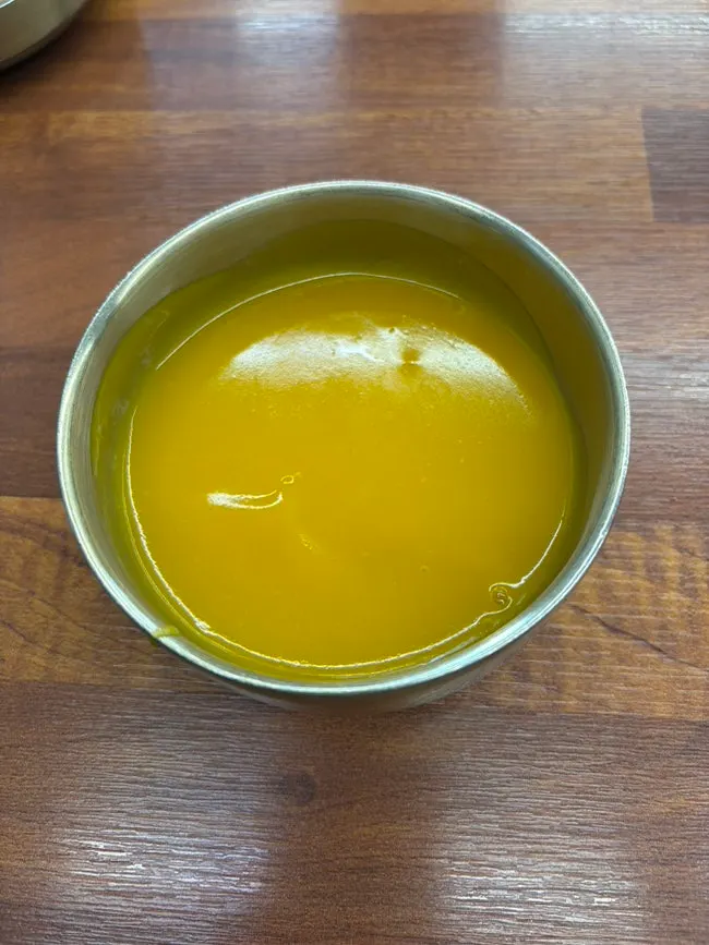 Pumpkin porridge served as an appetizer