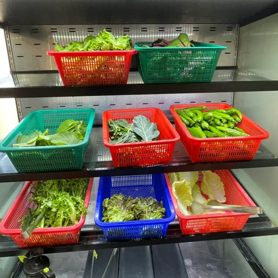 Unlimited wrap greens kept in the refrigerator