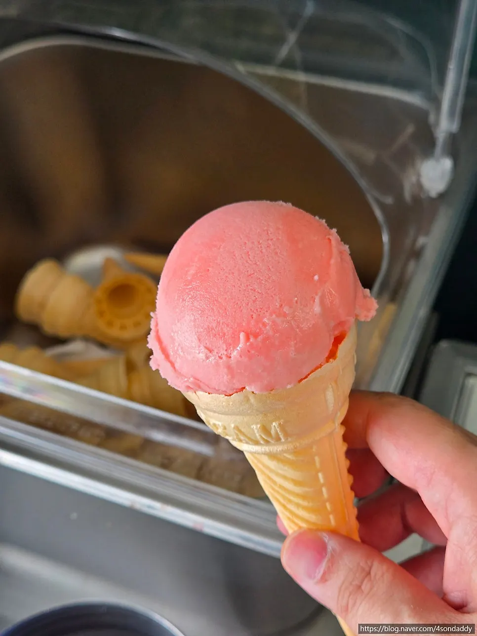 Ice cream enjoyed after the meal