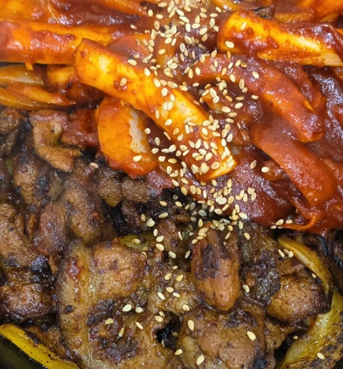 Stir-fried pork and squid served alongside the wraps