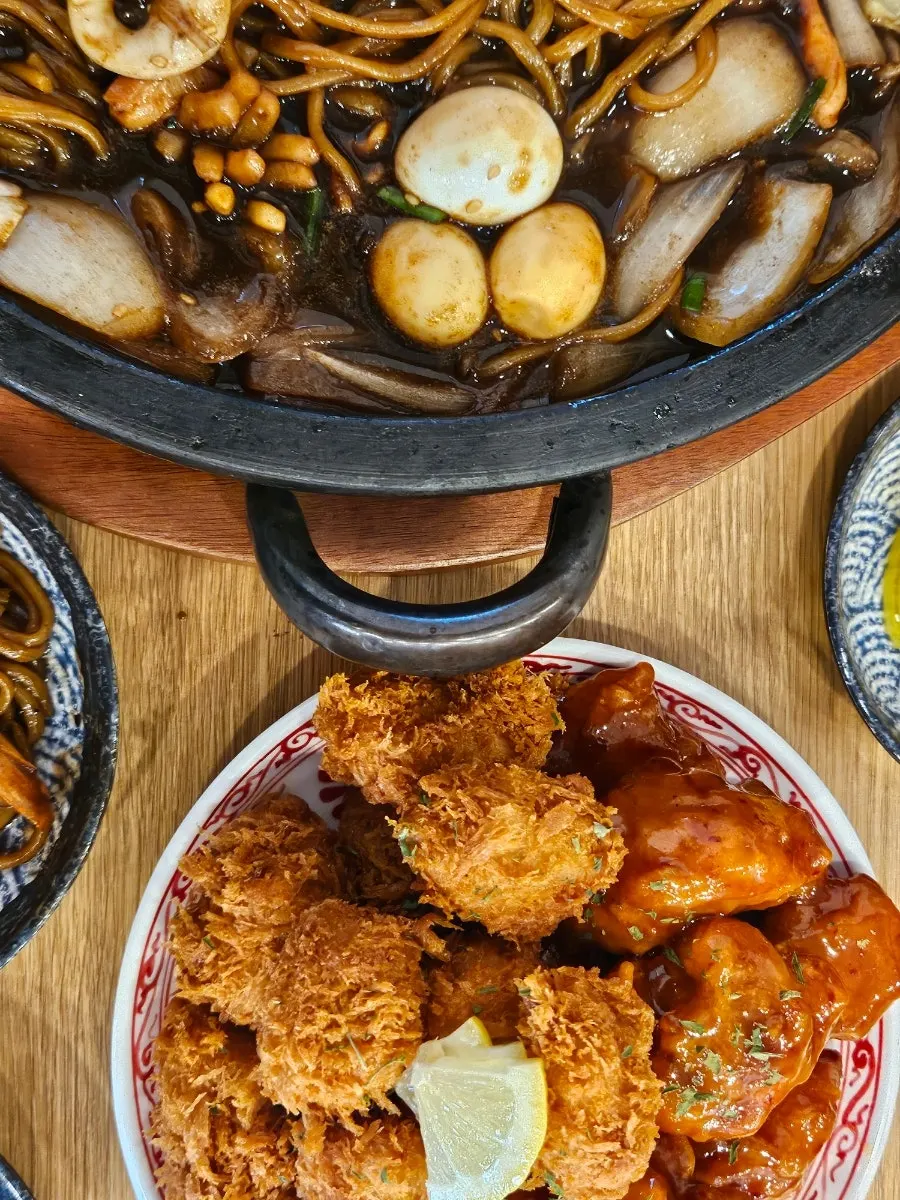 Crisply fried Donchitang assortment