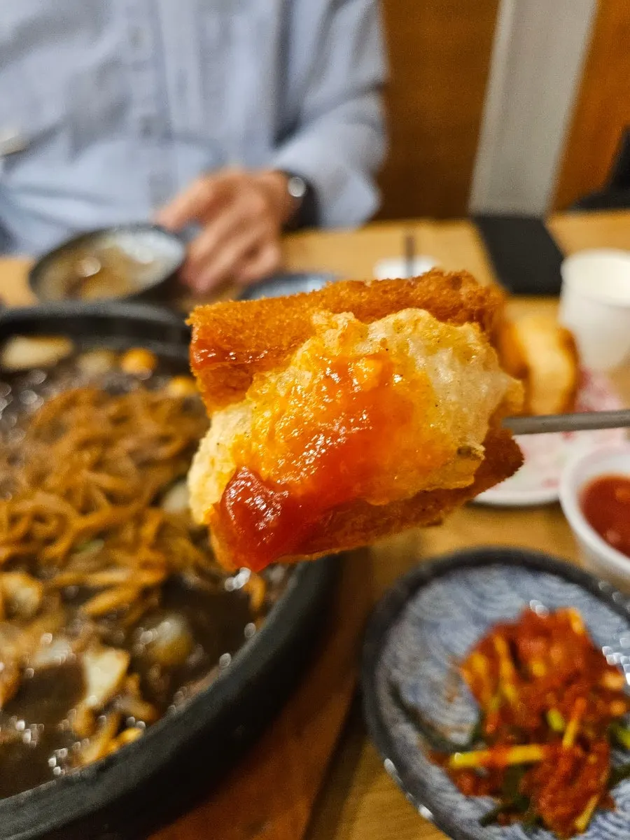 Close-up of plump shrimp inside tungbosha