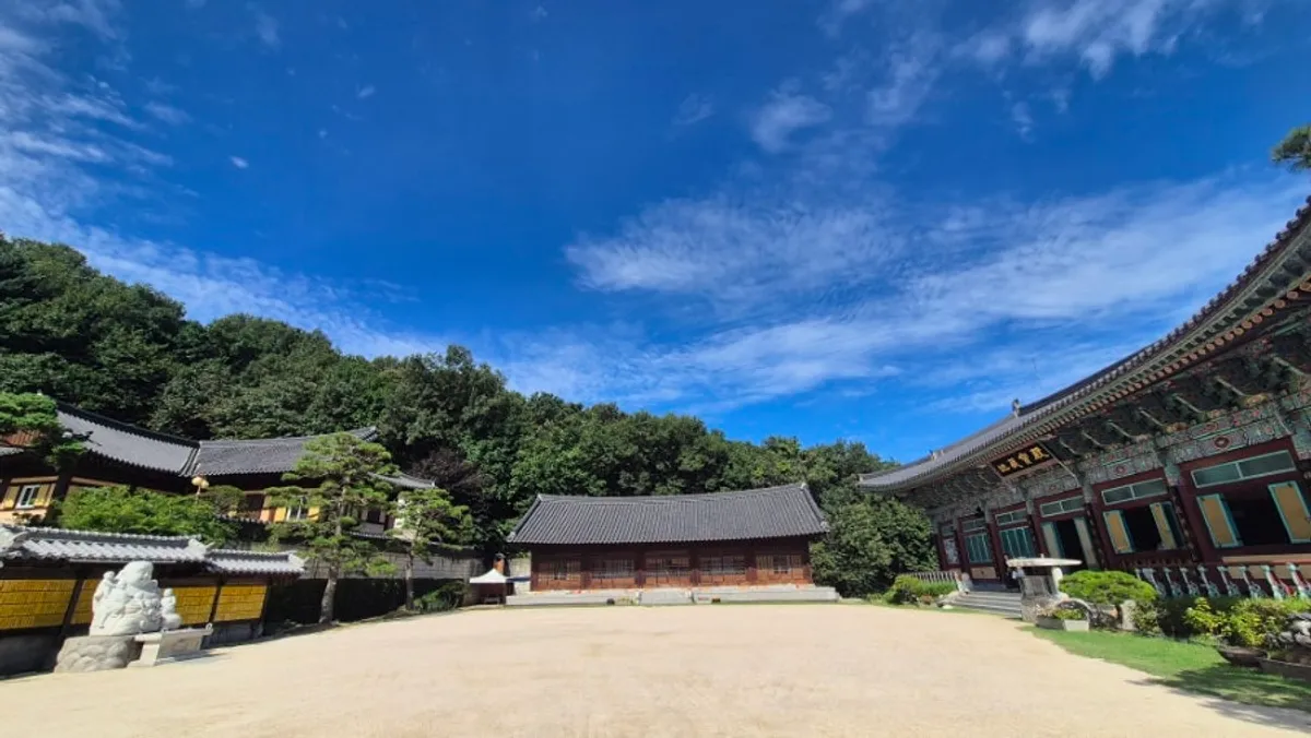 View of Yakcheonsa Temple on Simhaksan in Paju