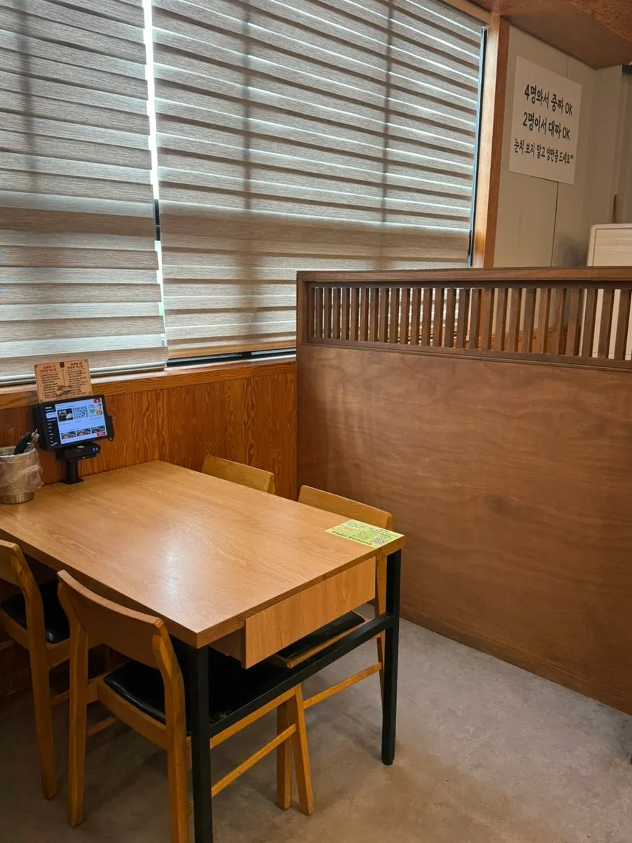 Spacious seating inside the restaurant