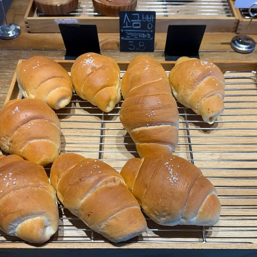 Salt bread and croissant bakery items