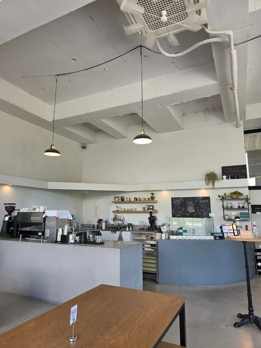 Decor pieces displayed in the café