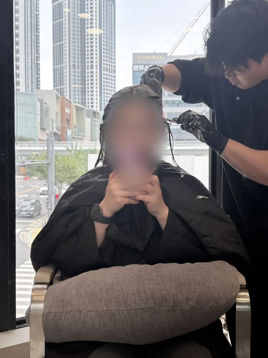 아베다 샴푸로 마무리한 샴푸실 이동 전 모습