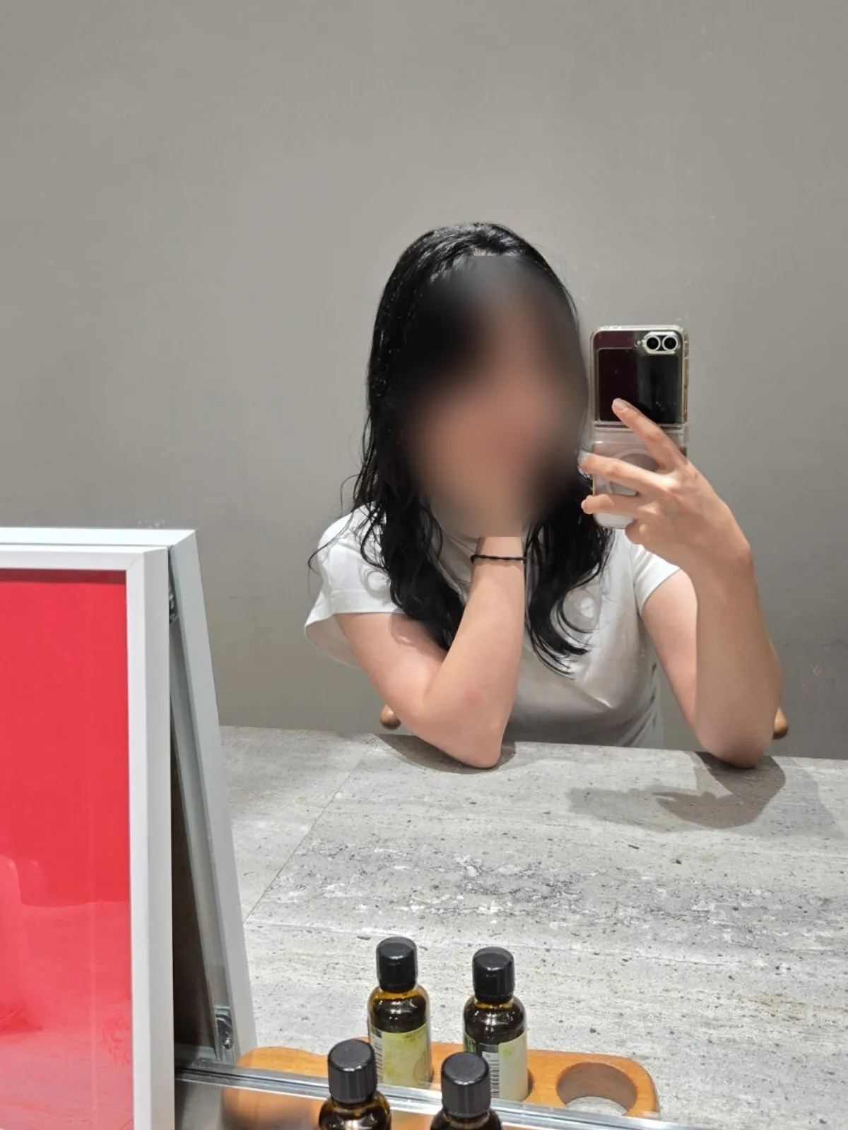 Vertical portrait after the layered perm reveal