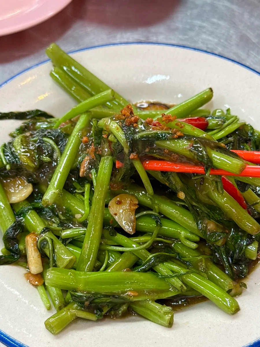 Morning glory with a savory sauce