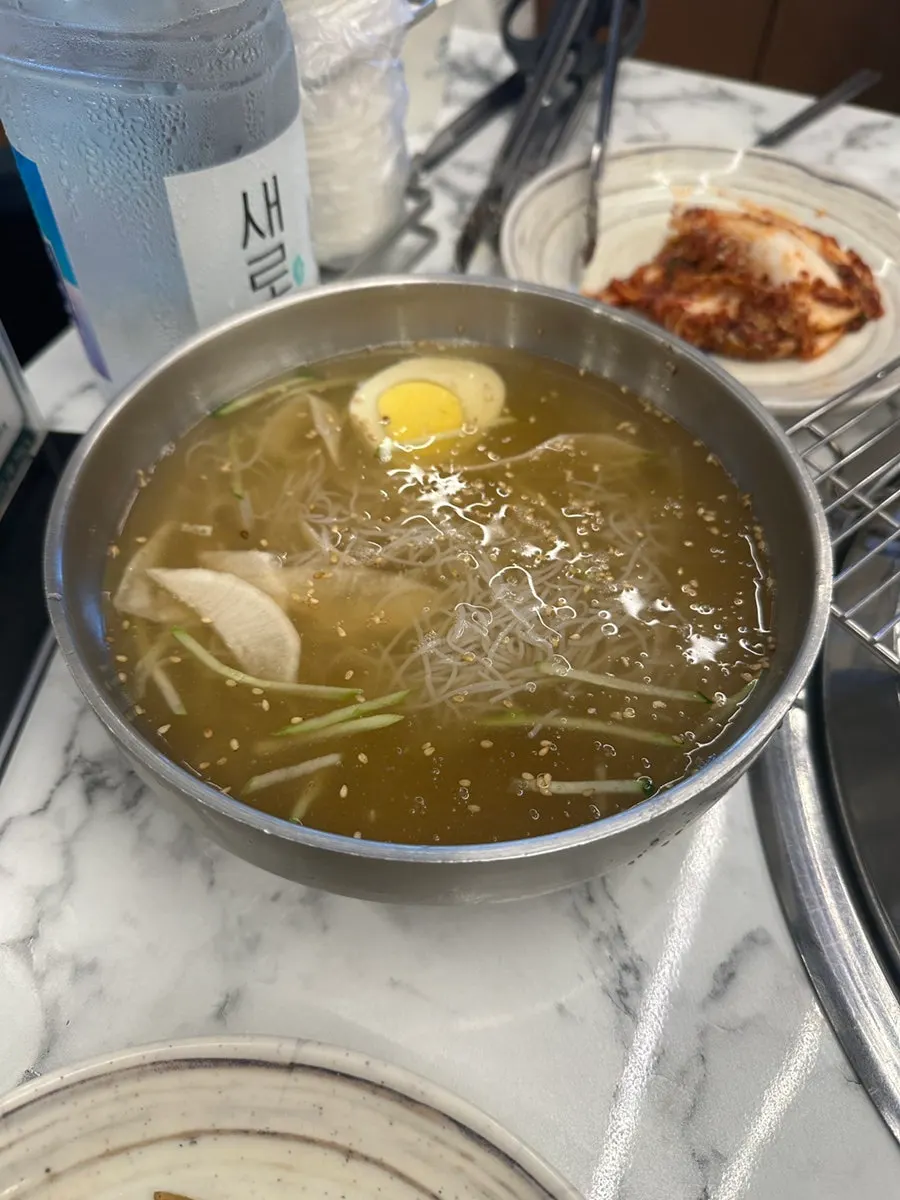 Dessert doenjang jjigae served with meat